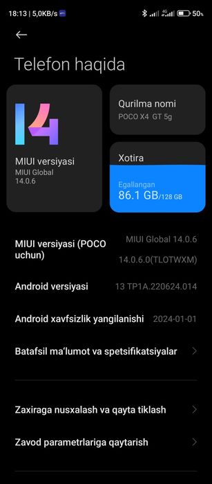 POCO X4 GT 5G 8+5/128