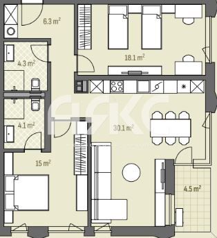 Продава се Тристаен апартамент в София, Хаджи Димитър - 117 кв.м за 1324 €/кв.м - Снимка #2