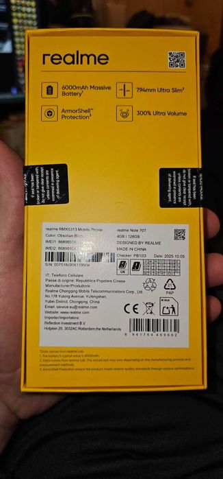 Realme Note 70T черен 128gb / 4gb   чисто нов в неразпечатана кутия