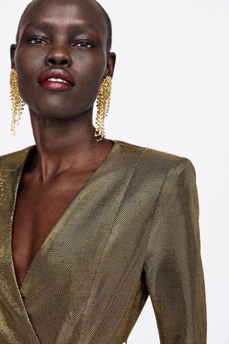 Парти рокля с метален ефект