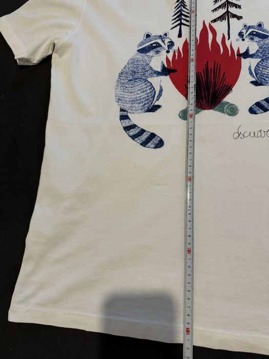 Tricou Dsquared2 alb imprimeu M L original