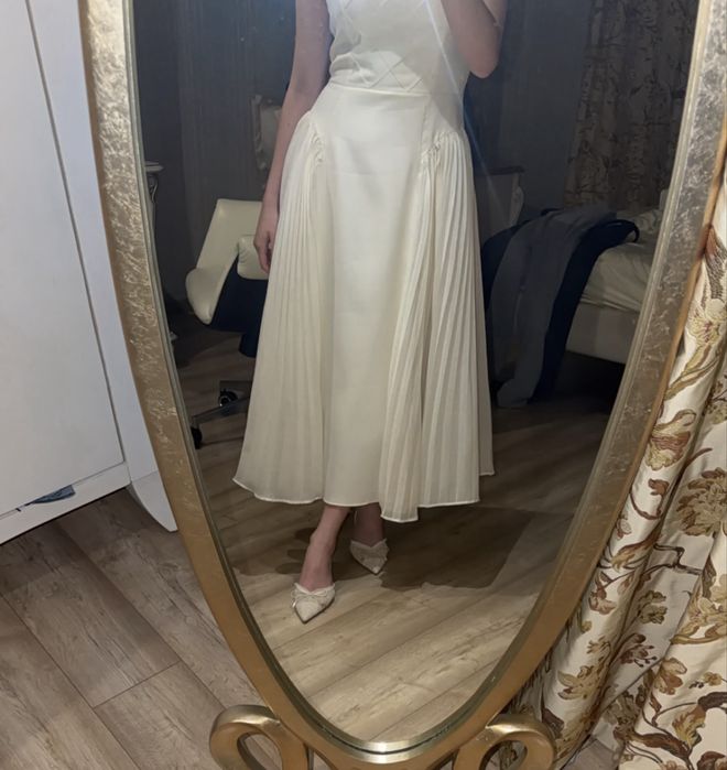 Платье белое длинное
