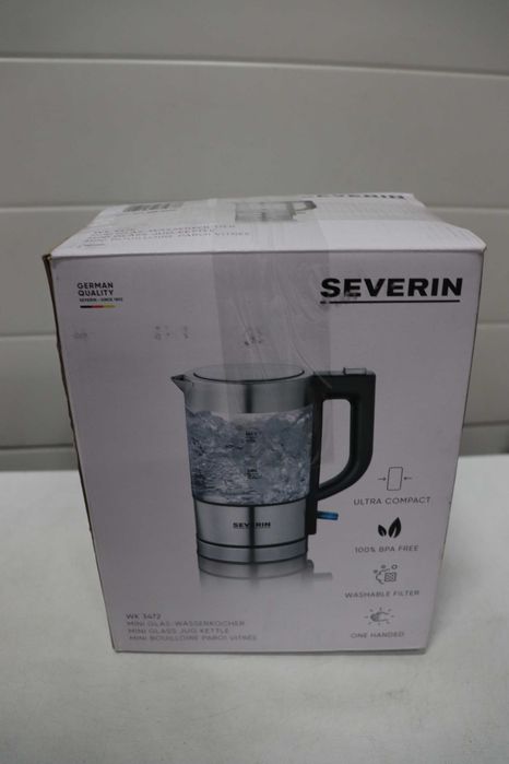 Чайник Severin WK3472, 0.5л, 1100W, Скрит нагревател, Дисплей за ниво