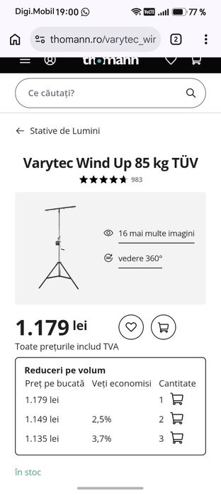 Stativ lumini Virtek nou