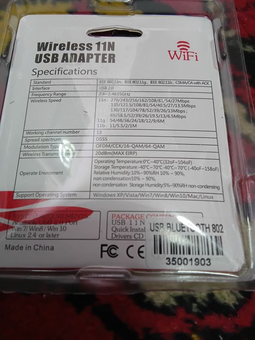 Новый адаптер вайфай usb wifi с диском