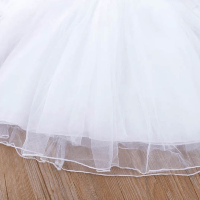 Rochie eleganta petrecere fetite printesa alba tul