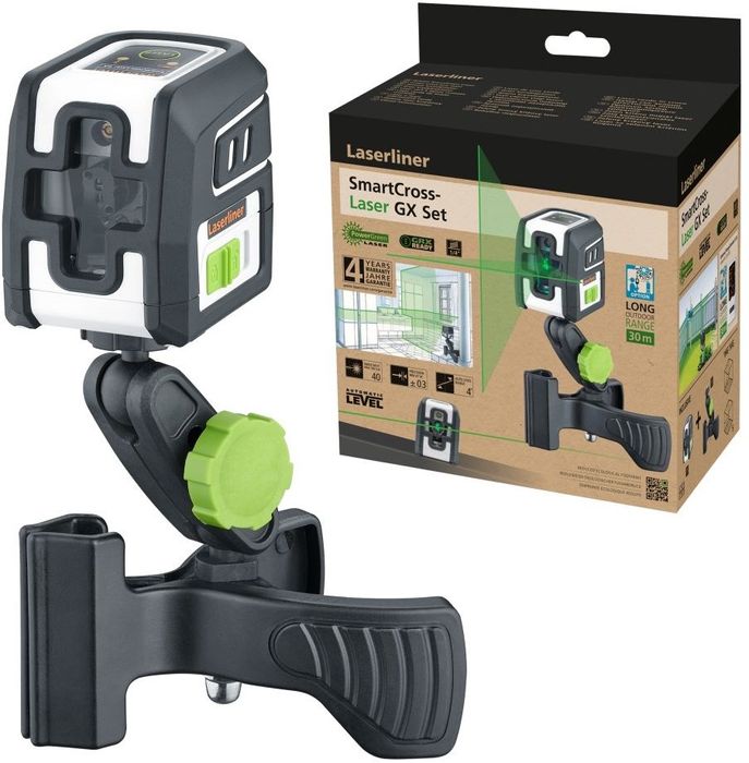 Зелен линеен лазерен нивелир Laserliner SmartCross-Laser GX set - 40м
