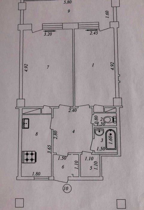 ц4 2\3\9 57м2 продается квартира , ор-р Алайский , toyota центр