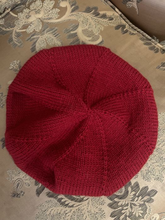 Новый красный шерстяной теплый берет шапка