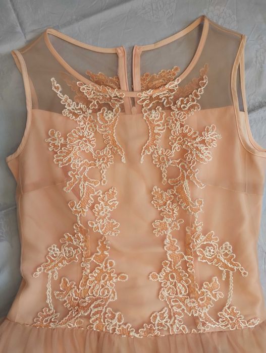 Rochie Nude-roz pal ocazie Brodată