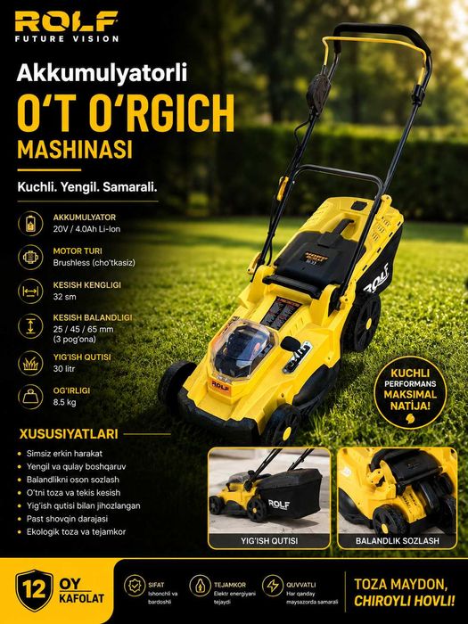 Simsiz maysa o'rish mashinasi Rolf TOP-3200L, ART 2725