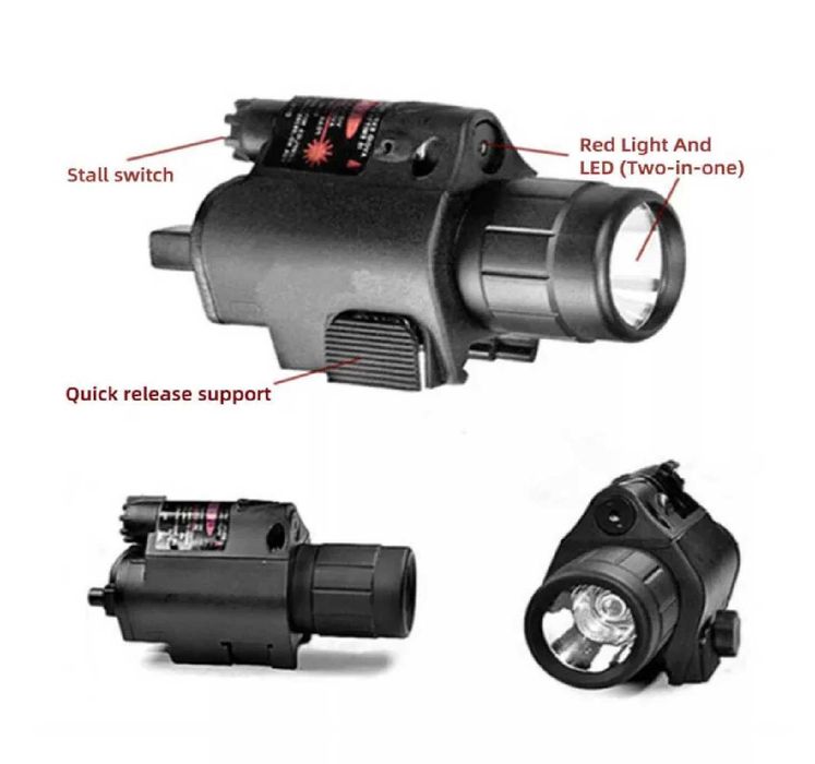 Тактически LED фенер с лазер за еърсофт и др.