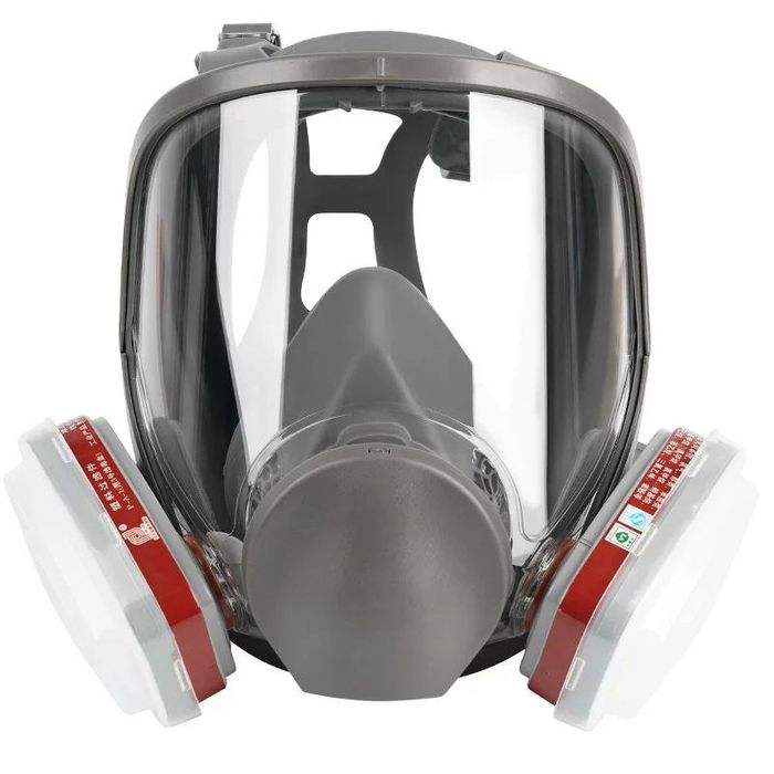 Маска лицевая панорамная щиток респиратор / yuz va buruni zahardan him