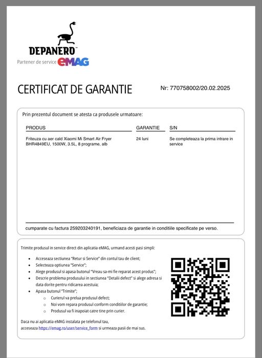 Friteuza cu aer cald Xiaomi mi smart airfryer 3.5L garantie 2027