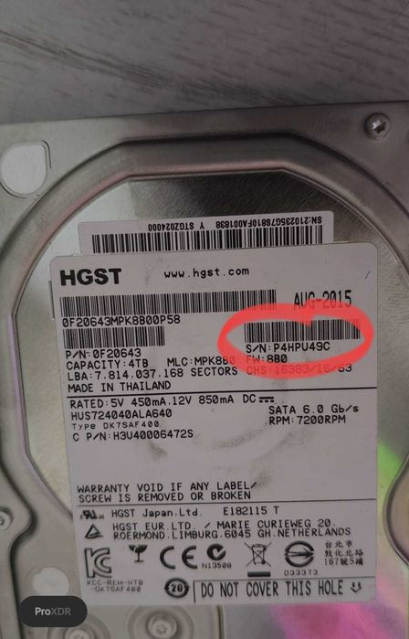 HDD 4tb tera hds