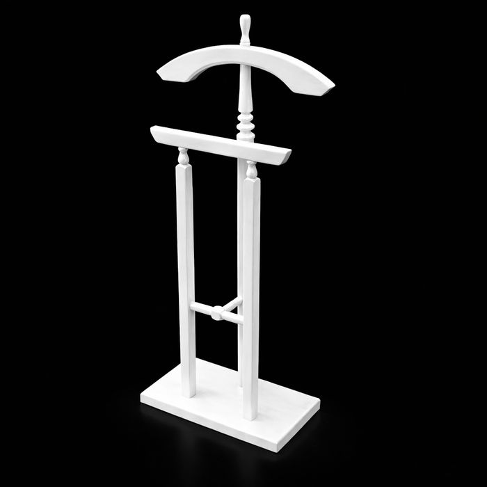 Вешалка-костюмер напольная деревянная, белая (Premium)