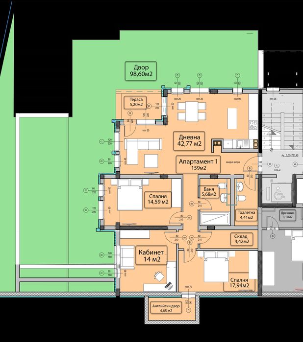 Продава се Четиристаен апартамент в София, Княжево - 159 кв.м за 1650 €/кв.м - Снимка #4