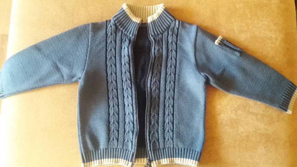 Жилетка с цип, пуловер Premaman, ветровка, дебел шушлеков панталон 110