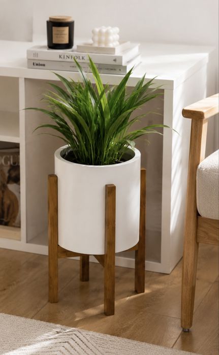 Suport pentru flori BAMWORLD din bambus – design modern, pentru interior și exterior – NOU