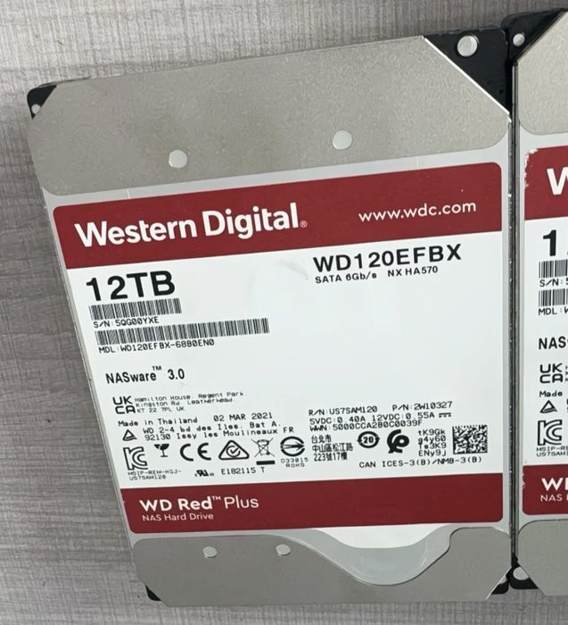 HDD Western Digital RED Plus 12 TB (WD120EFBX) Жесткий Диск NAS 3.5"