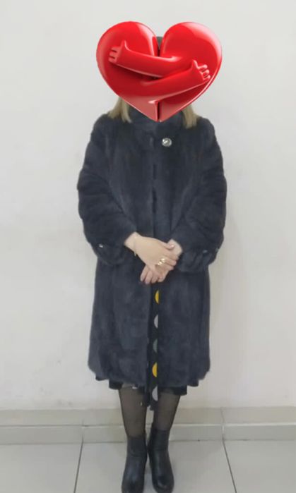 Шуба норка 46 размер графит