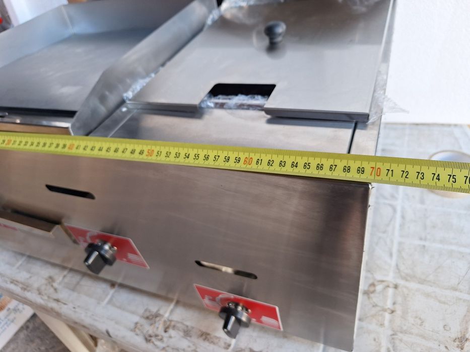 Газов фритюрник + скара гладка 2 в 1 дюнер,котлон