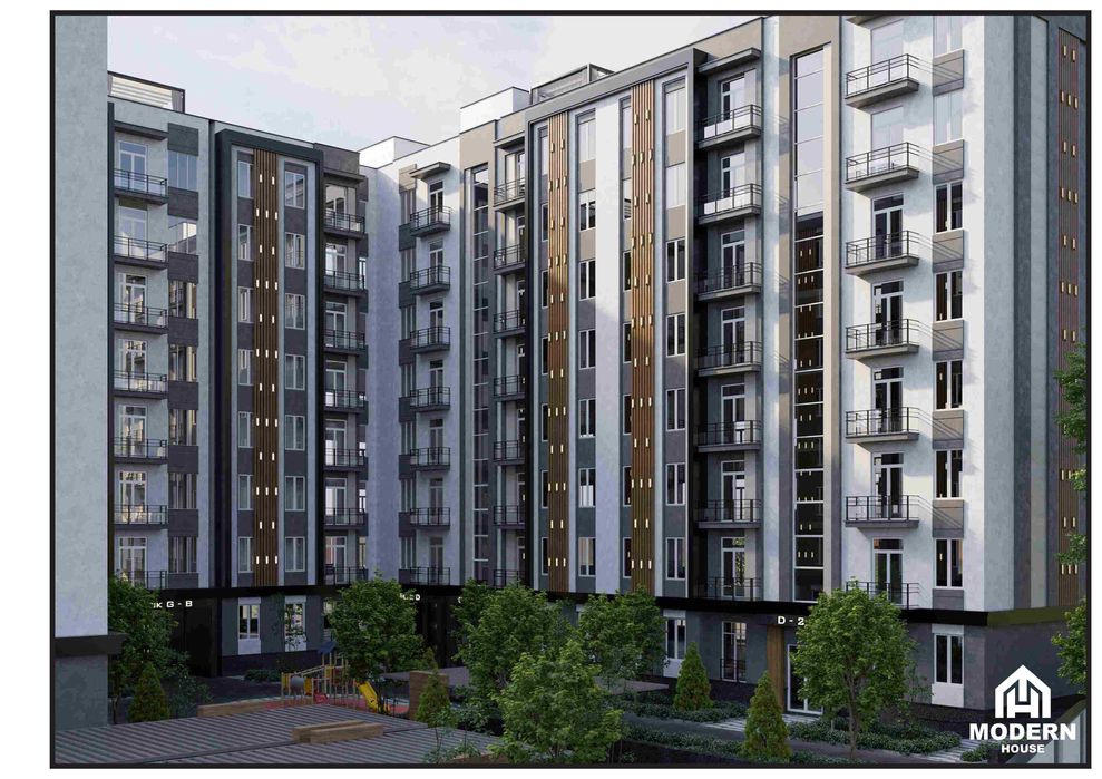 Яшнобод Оқ уйда янги қурилвотган уйларда 1-хона 37.9кв.м. 19000у.е.дан