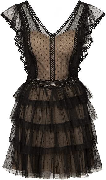 Уникална рокля дантела тюл