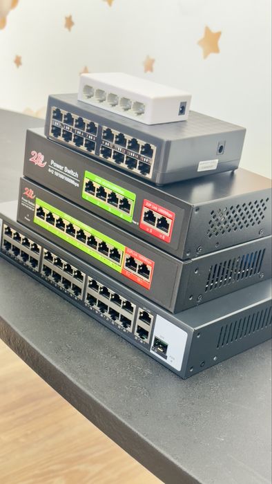 ПОЕ Коммутаторы 24/16/8/4 с дмуя UP LInk