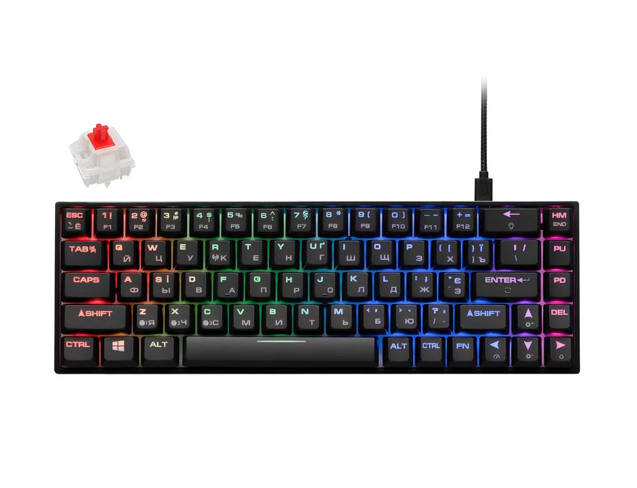 }Клавиатура игровая 2E GAMING KG380 RGB 68key Gateron Red Switch