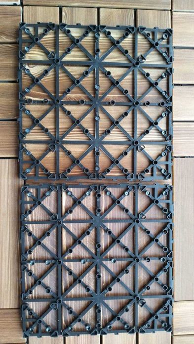 Безплатна доставка! Дървени декинг плочки 30/30 см. на подложка с клик