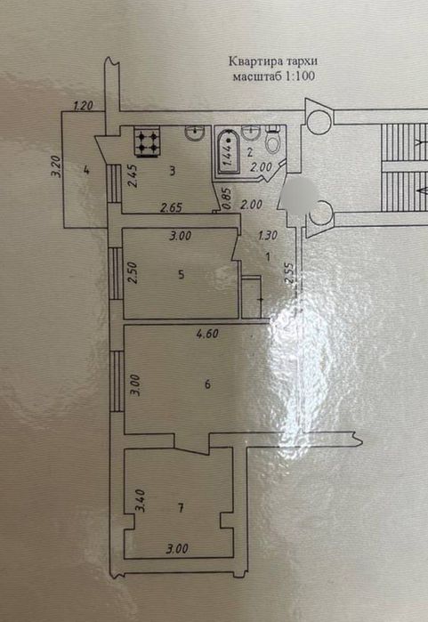 Ул.Мукими Текстильщик 2>3/5/5 50м²
