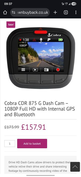 Vand camera auto Cobra