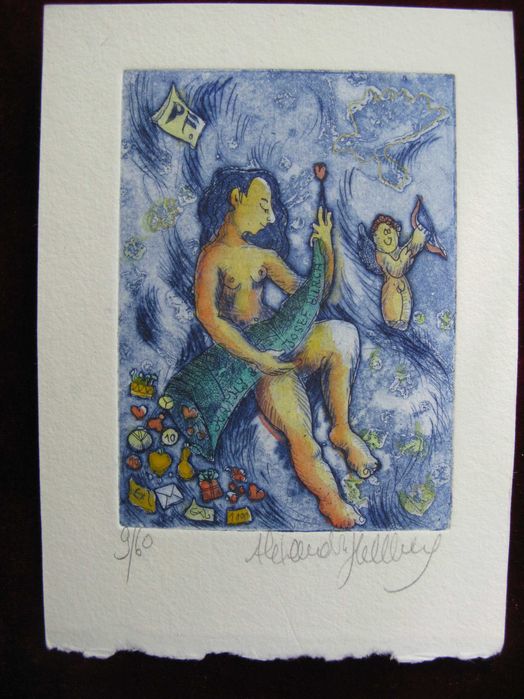 Графика Гравюра Екслибрис Еротичен Alexandra von Hellberg