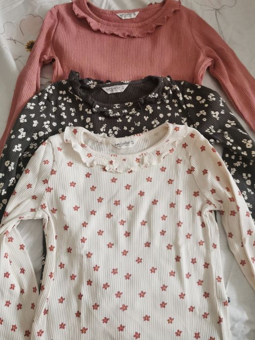 Set 5 bluze C&A fete mărimea 110, bumbac organic 4-5 ani