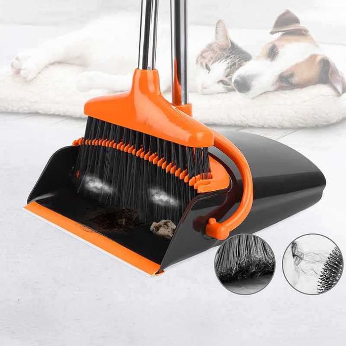 Комплект метла и лопатка 2 в 1 с дълга метална дръжка Lazy Sweeping Kit
