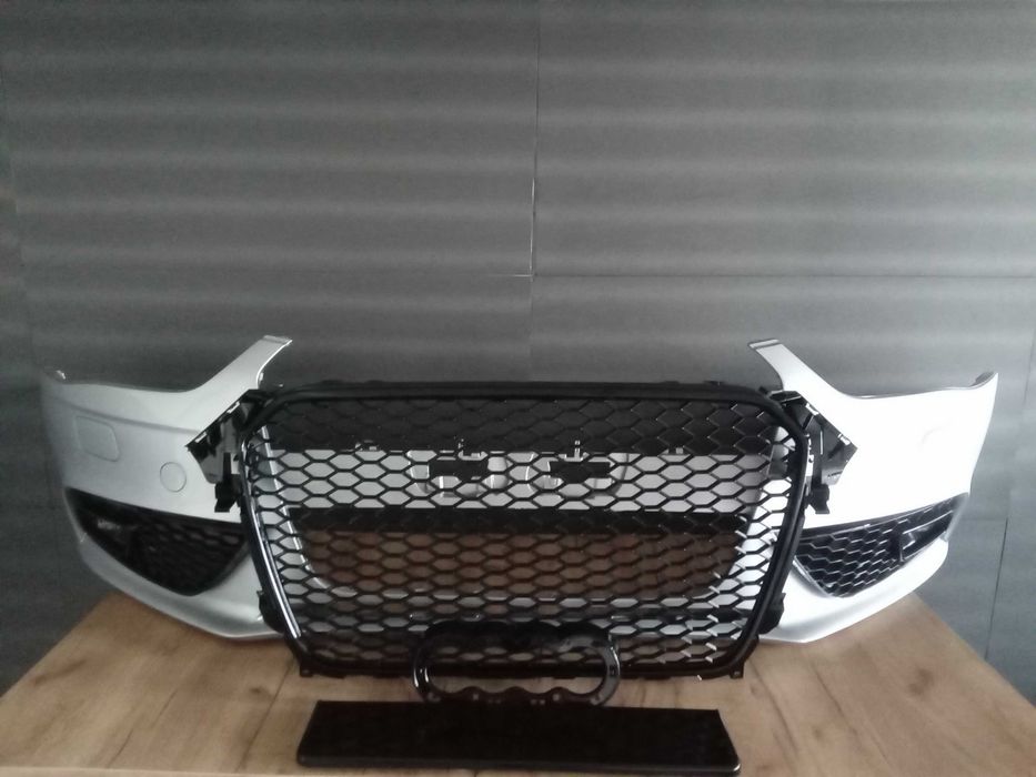 Pachet bara fata + grile fagure lucios Audi A4 B8.5 11-14 Gri LX7W VOPSITA
