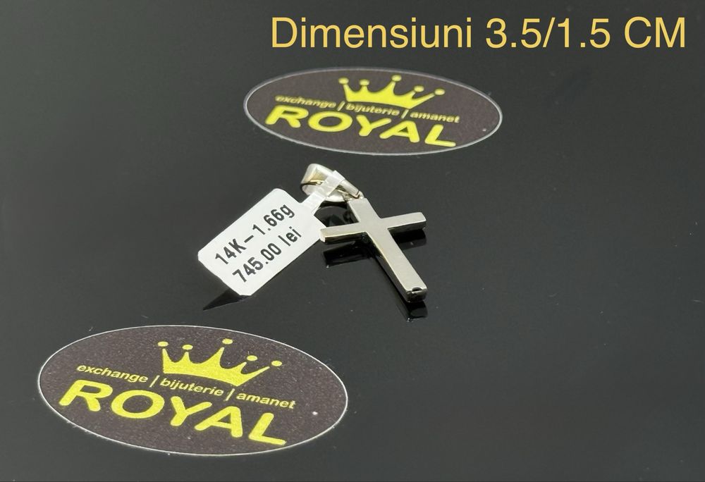 Bijuteria ROYAL : Pandantiv cruce AUR 14K / 1.66 GR