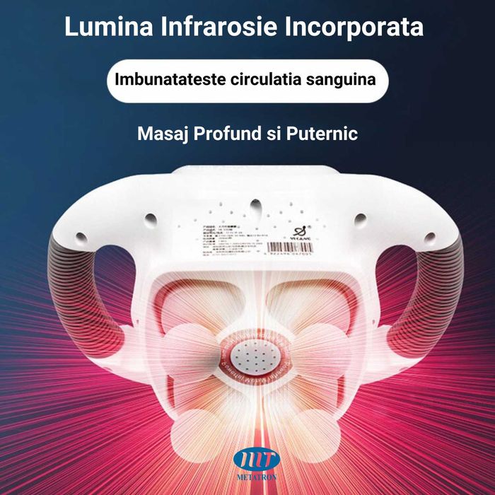 Aparat electric de masaj cu vibratii, tip Pistol Gun cu percutie, 4 moduri, 12 viteze, 3200 RPM, pentru relaxare tonifiere recuperare si antistres