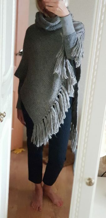 Новое теплое пончо