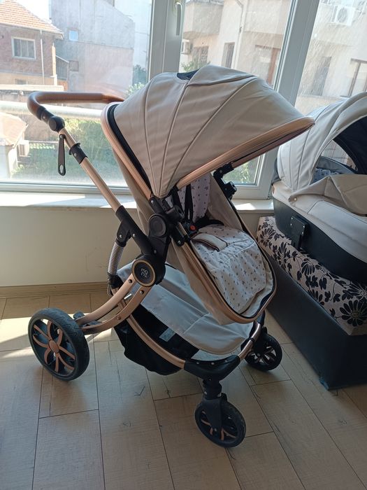 Moni Polly 3в1 - Комбинирана детска количка, бежова