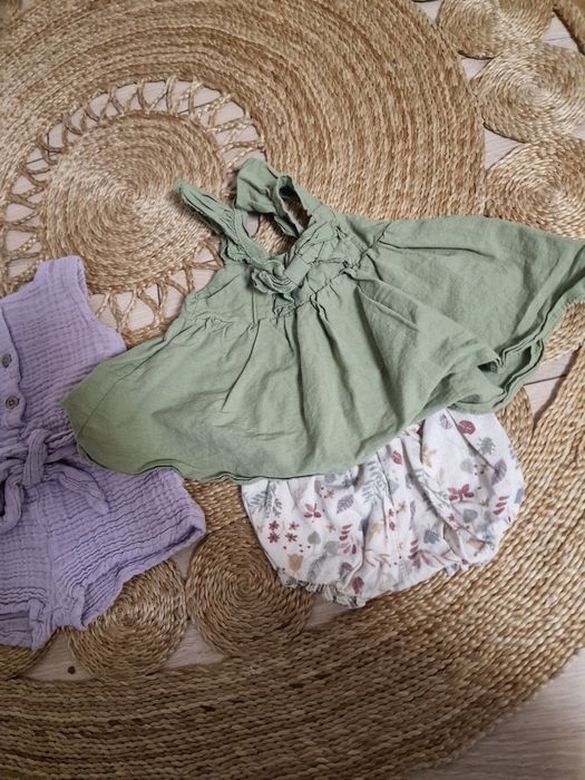 Salopeta muselina fetita 74 și set 74 superbe