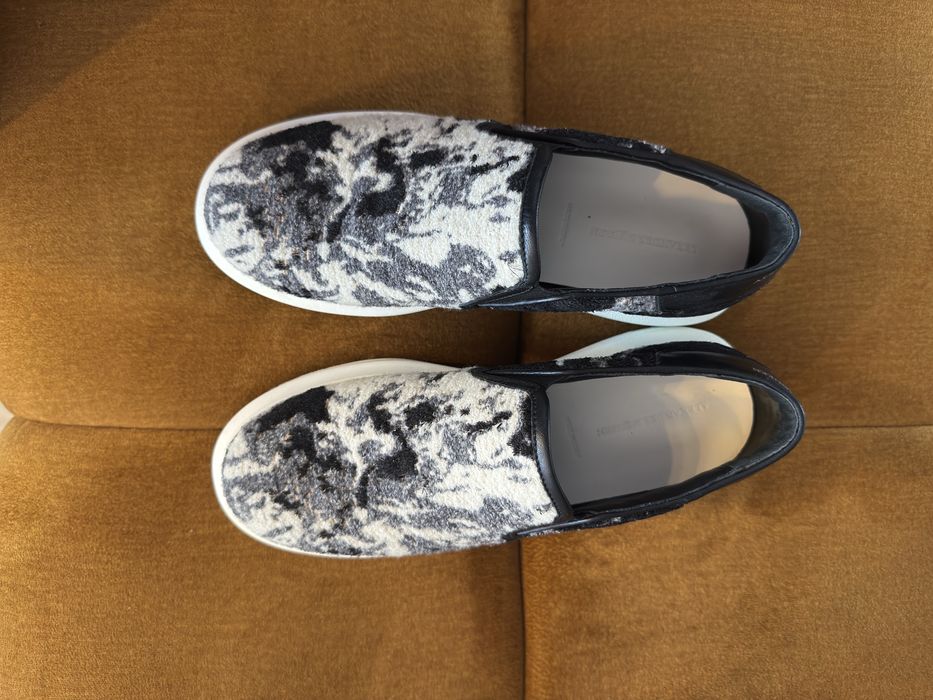 42 - Alexander McQueen Black Floral Jacquard Slip On Sneakers