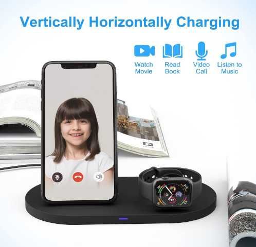 Безжична зарядна станция 3-в-1 G601, зарядно устройство за Apple