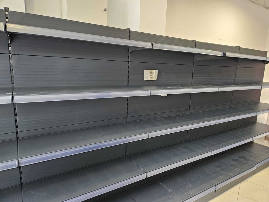 Vand rafturi metalice gri antracit pentru magazin