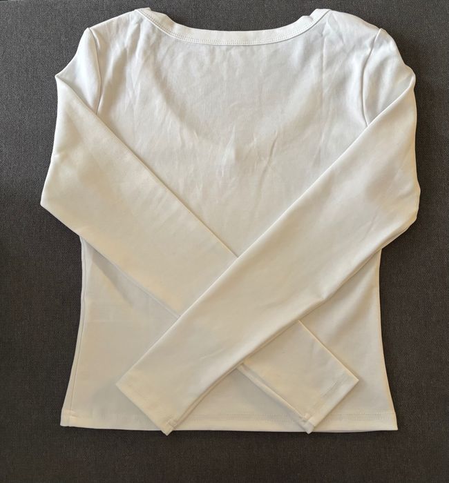 Бяла прилепнала блуза -размер S, нова