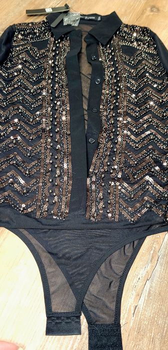 Дамско боди с пайети