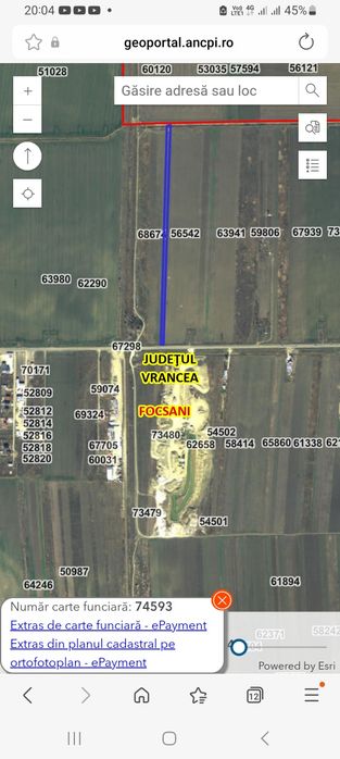 Focsani teren extravilan arabil 5000 mp. 6000 euro