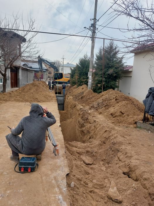 Централный канализация ва Водопровод тортиш хизматлари | УРА, траншея