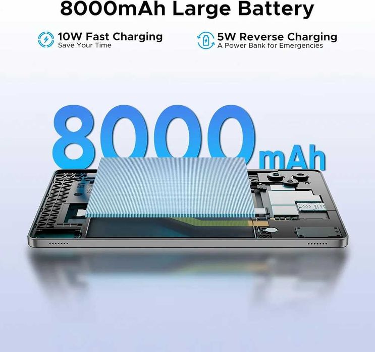 Чисто нов запечатан в целофан 11" таблет DOOGEE Tab G6 256GB 30GB RAM 4G SIM Android 16 Сив